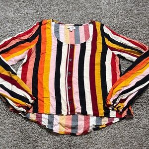 love, Fire Colorful Striped Blouse